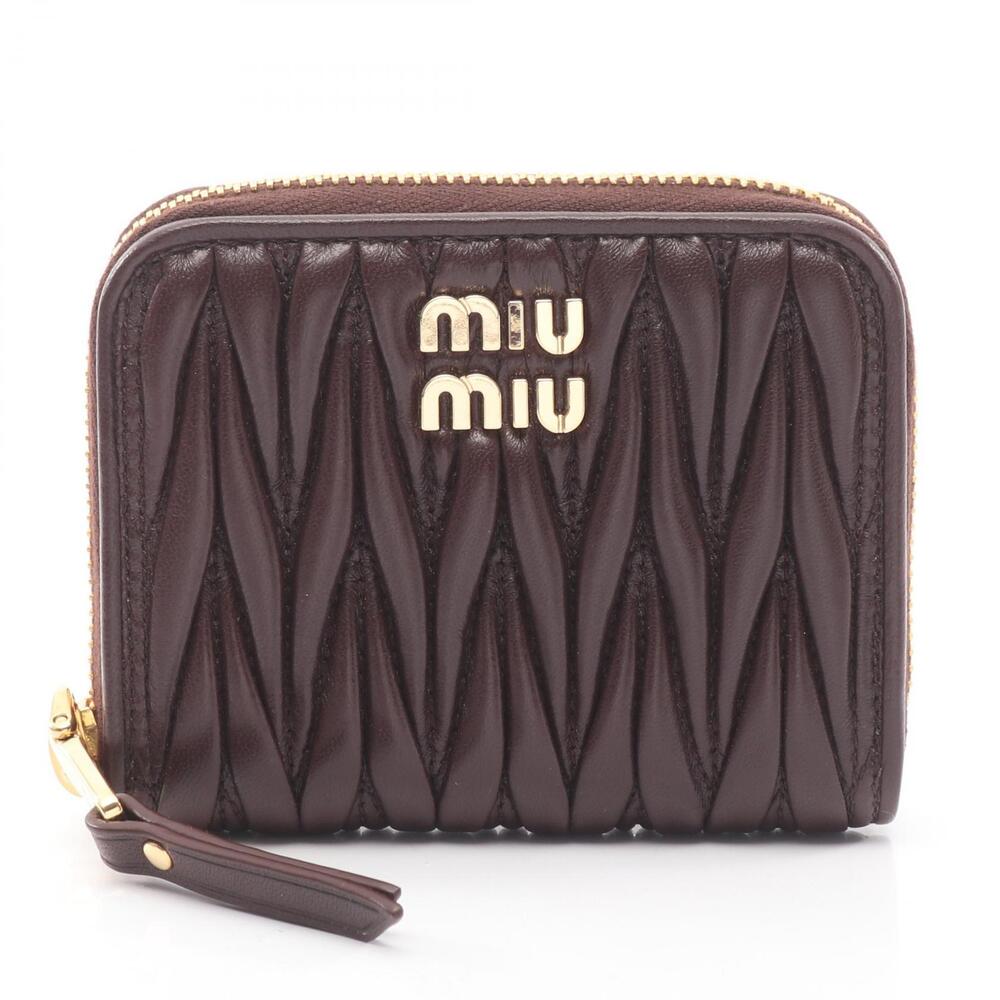 Miu Miu Coin Matelasse Leather Coin Wallet Brown
